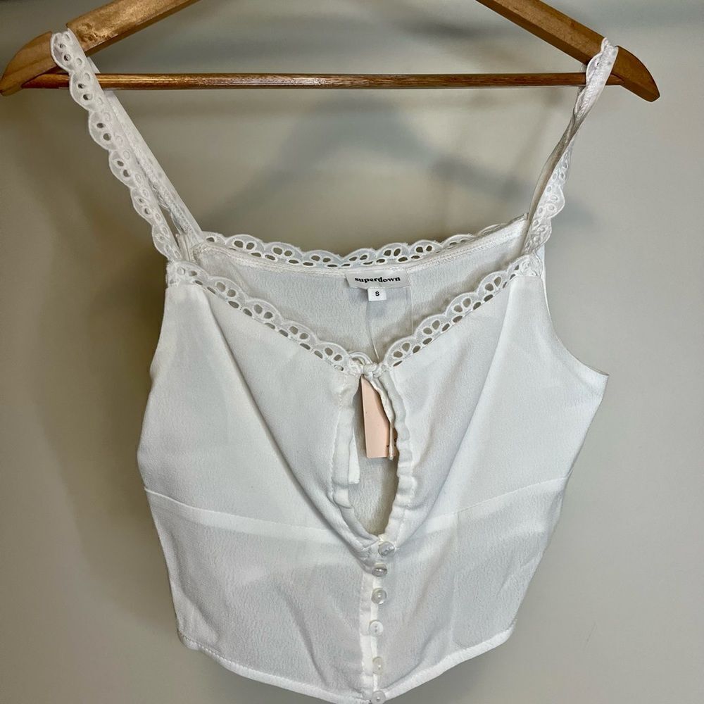 NWT Revolve Superdown crop with eyelet straps - small